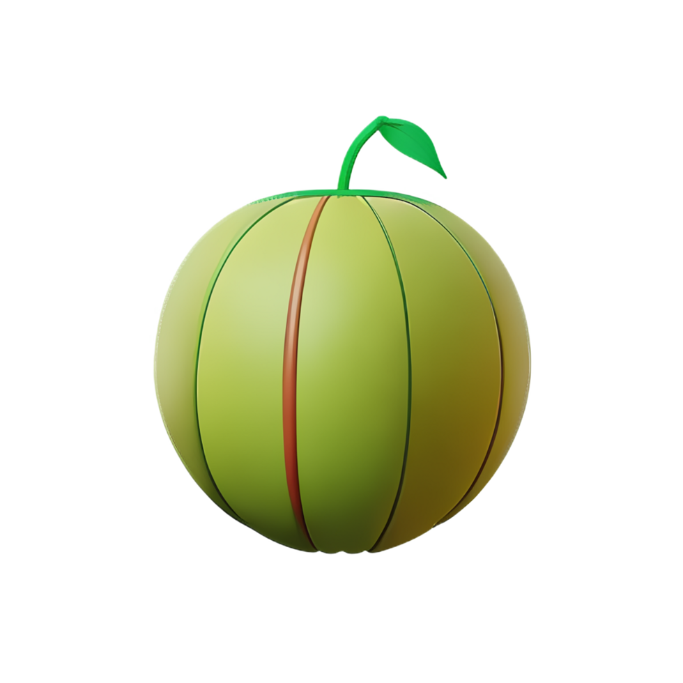 melon 3d rendering icon illustration png