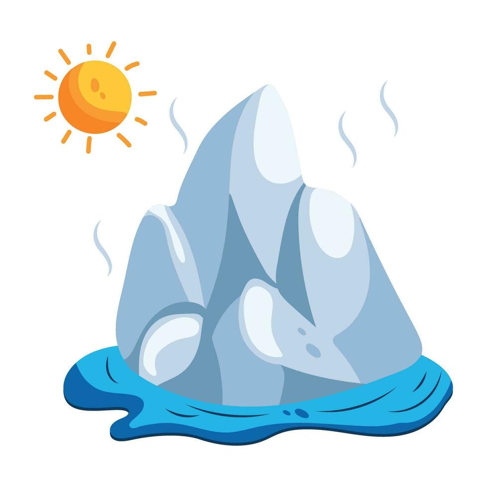 Trendy Melting Glacier vector