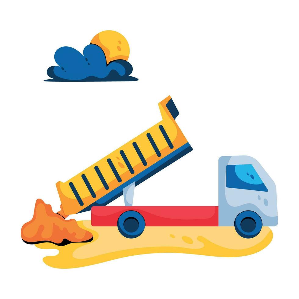 Trendy Unloading Waste vector