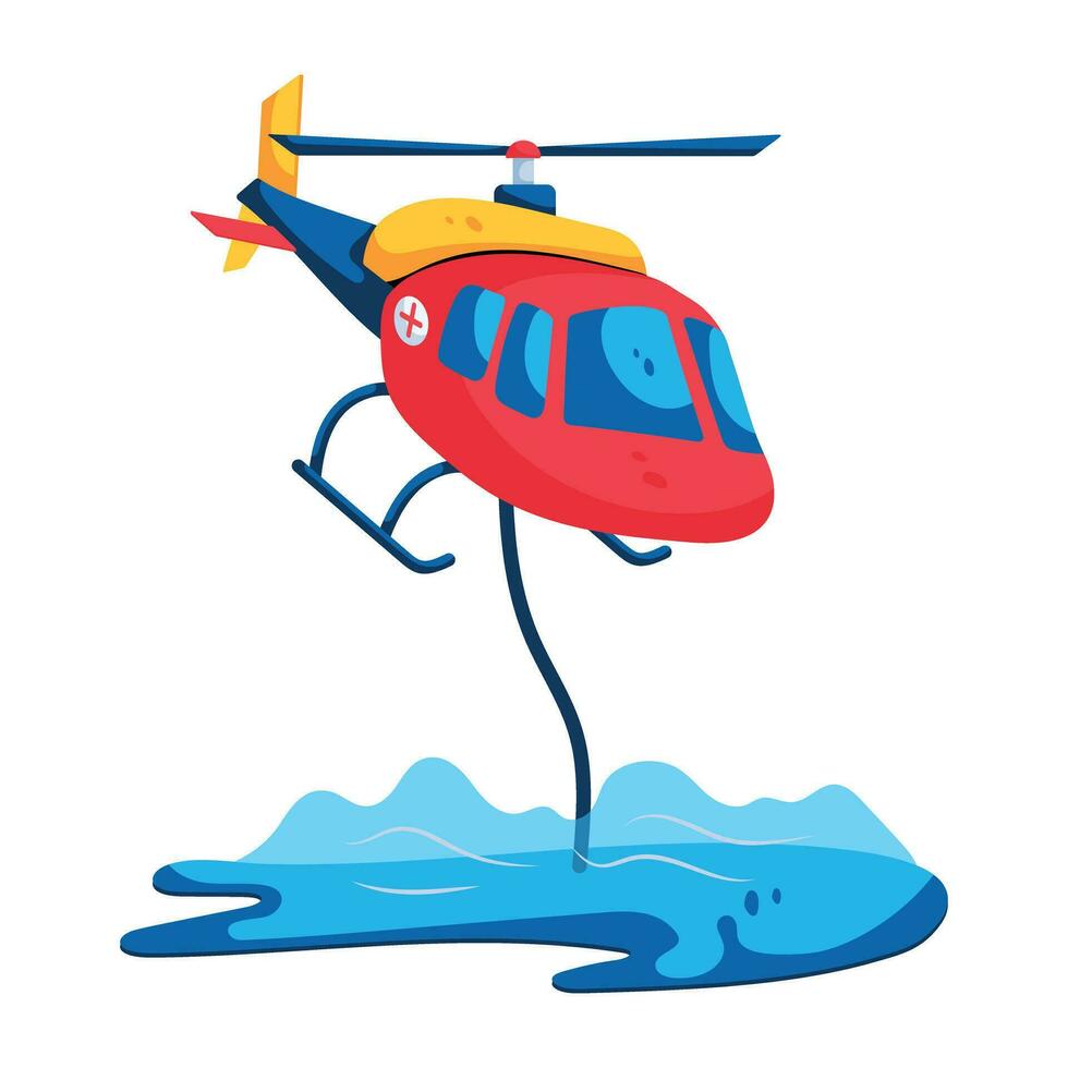 Trendy Rescue Helicopter vector