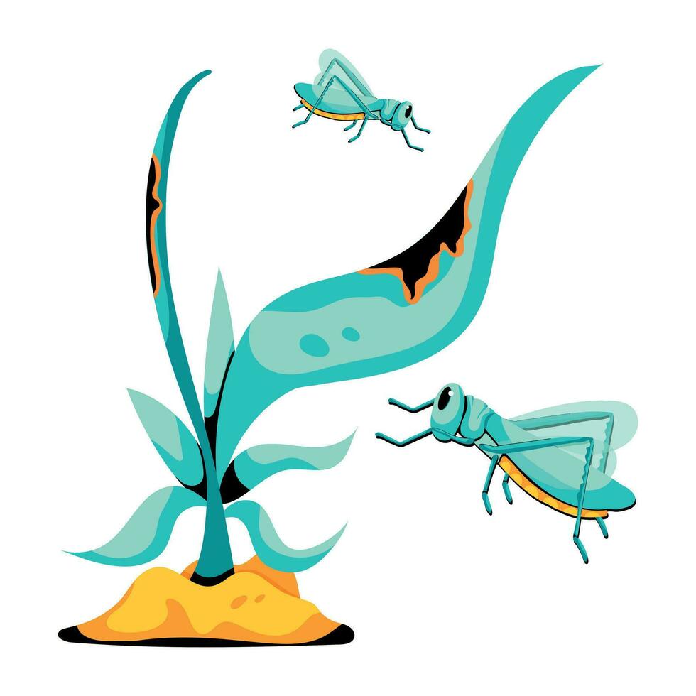 Trendy Locust Swarm vector