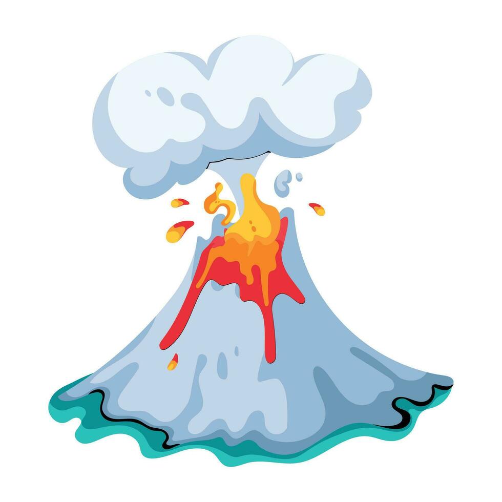 Trendy Volcano Concepts vector