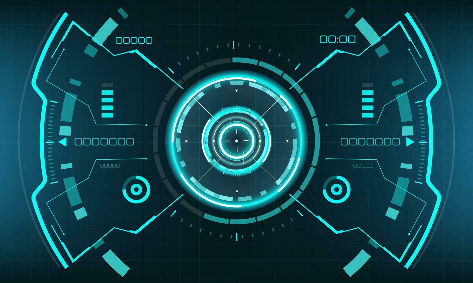 HUD sci-fi interface screen view blue geometric design virtual reality futuristic technology creative display vector