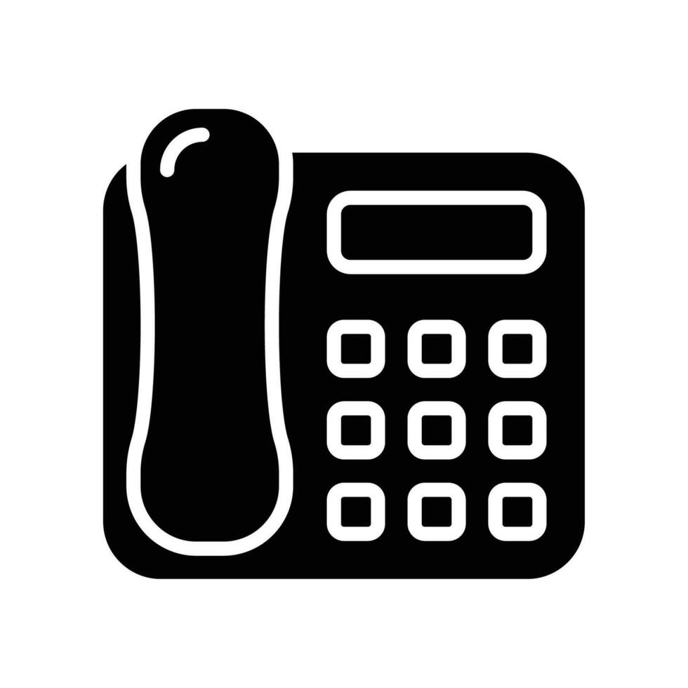 Intercom telephone icon. IP phones. Telephone call supply with fax for smart house communication. solid, glyph style pictogram. Vector illustration. Design on white background EPS 10