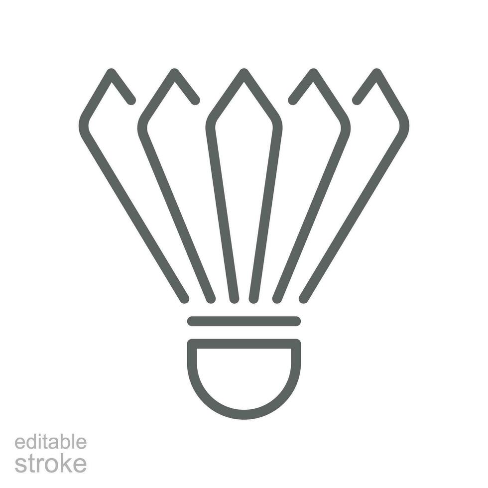 Shuttlecock, badminton, sport icon. Sports Equipment. Pictogram line style, simple logo for tournament. Editable stroke. Vector illustration. Design on white background. EPS 10
