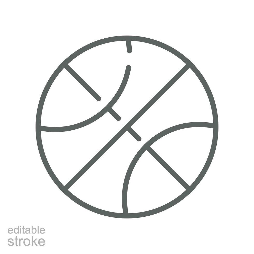 Basket Ball sport icon. Sport league equipment. basketball style, silhouette pictogram. Suitable for website design logo app. Editable stroke Vector illustration. Design on white background. EPS 10