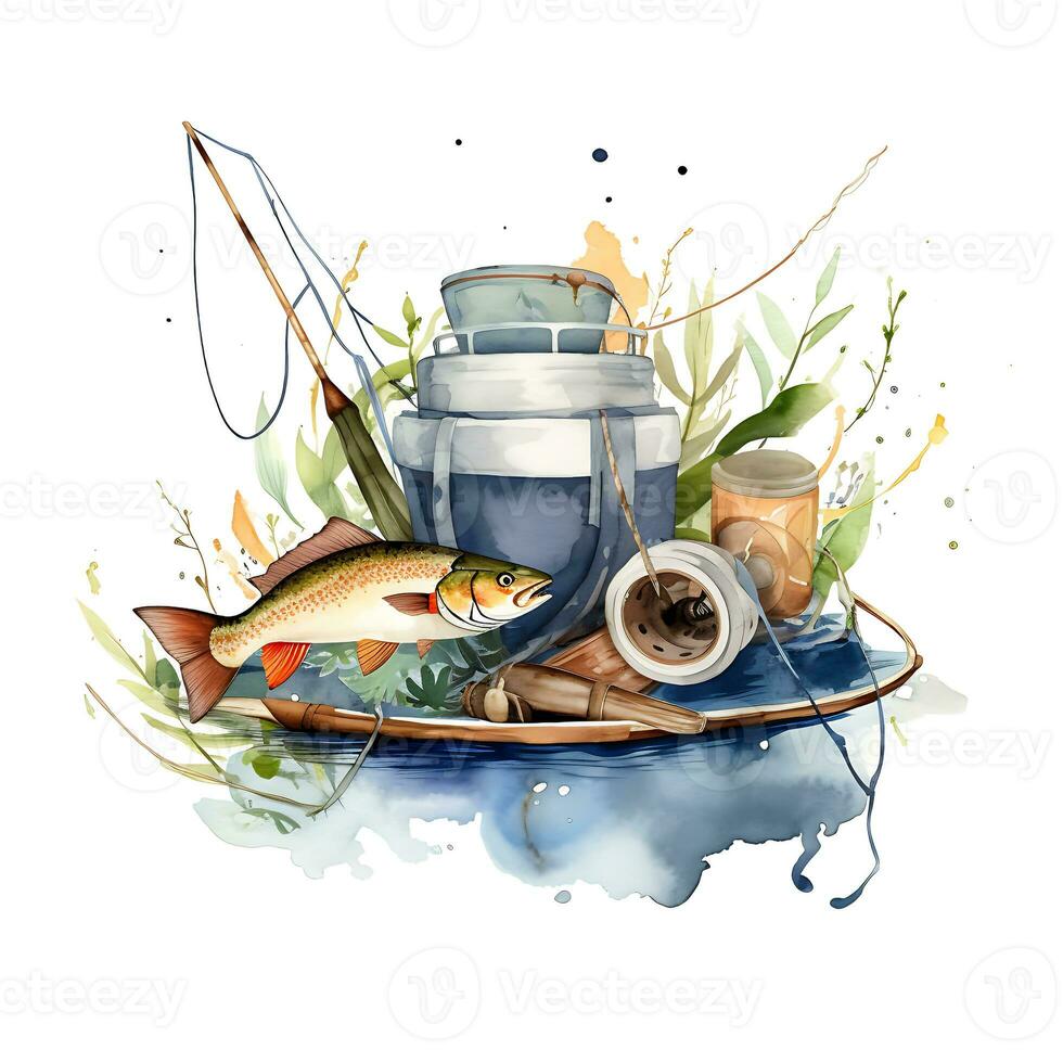 Colorful Fishing Illustration Background photo