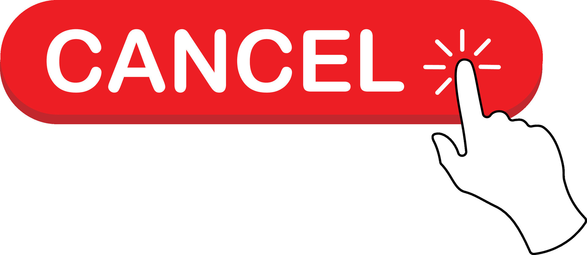 Cancel red button shape with hand pointer 29253403 Vector Art at Vecteezy