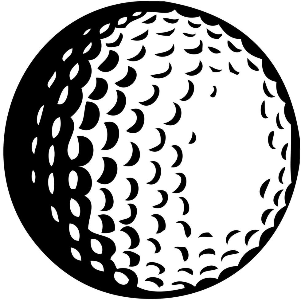 Golf ball vector icon. Sports pictogram, black and white