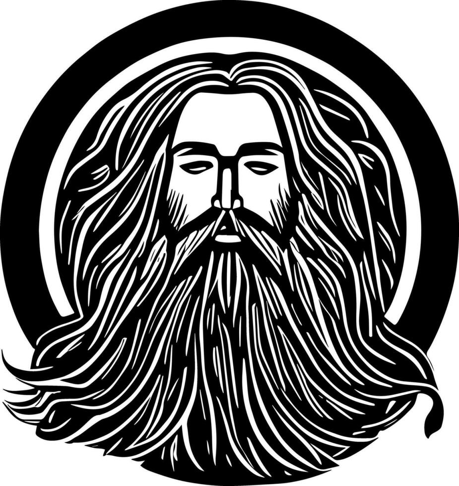 Old man face vector illustration, sketchy face icon, logo or avatar concept