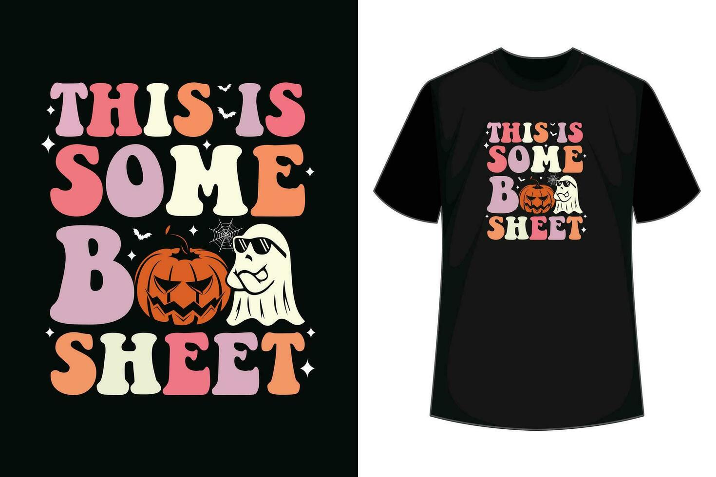 This Is Boo Sheet Ghost Retro Halloween Costume Men Women T-Shirt vector