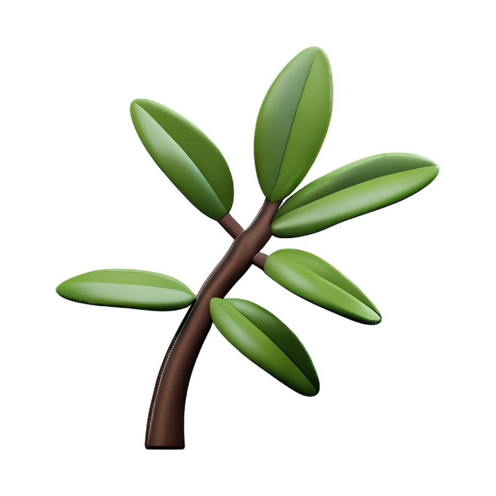 olive branch 3d rendering icon illustration png