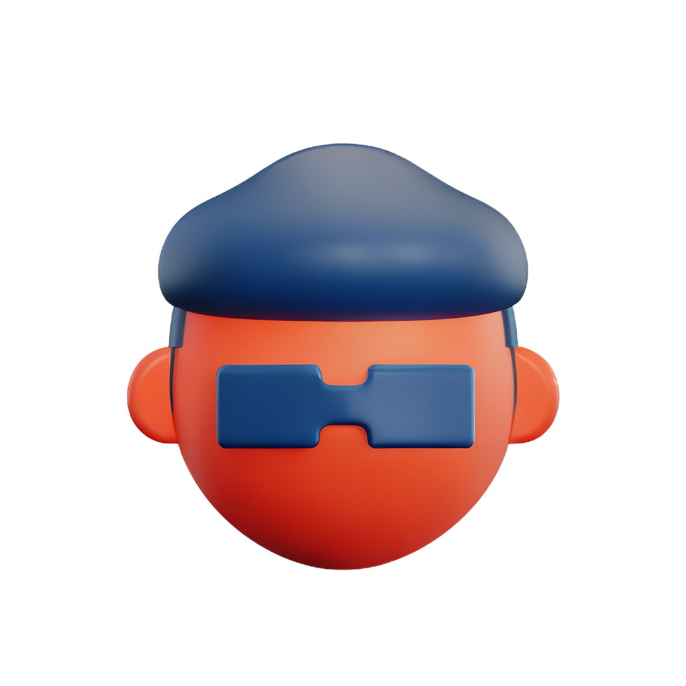 scientist face 3d rendering icon illustration png