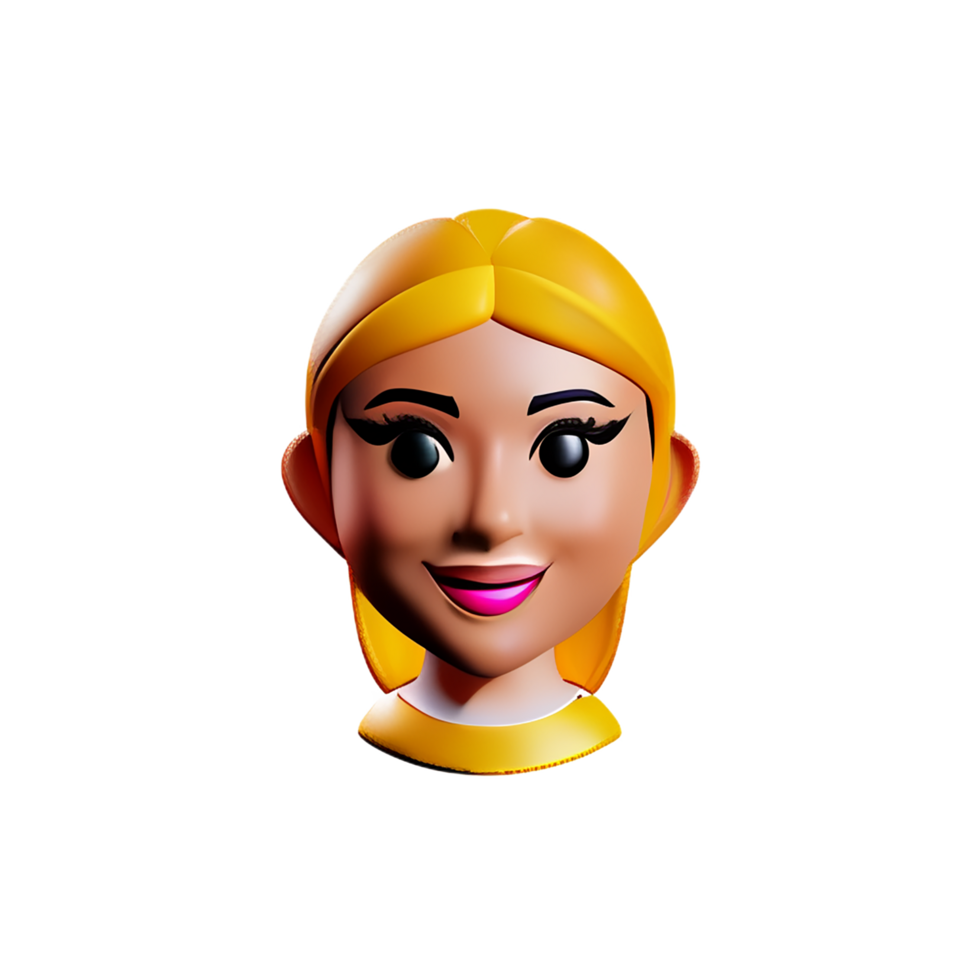 lady face 3d rendering icon illustration png