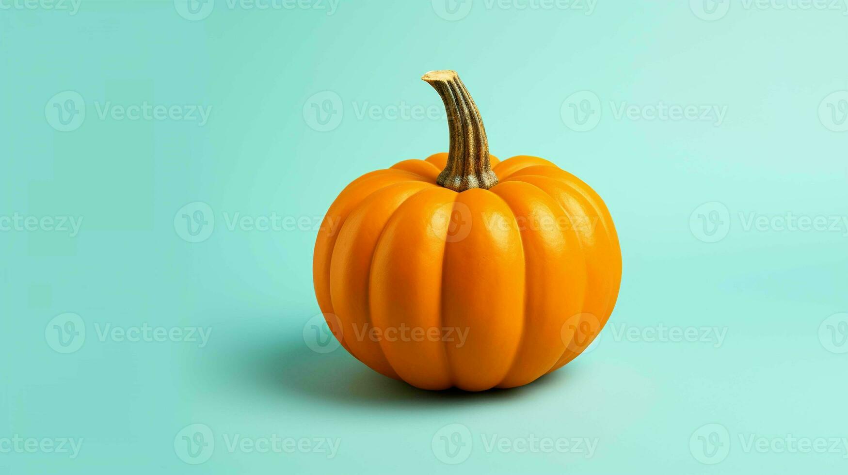 Cute Pumpkin on Pastel Background. Perfect Seasonal Charm for All Your Autumn and Halloween Needs photo