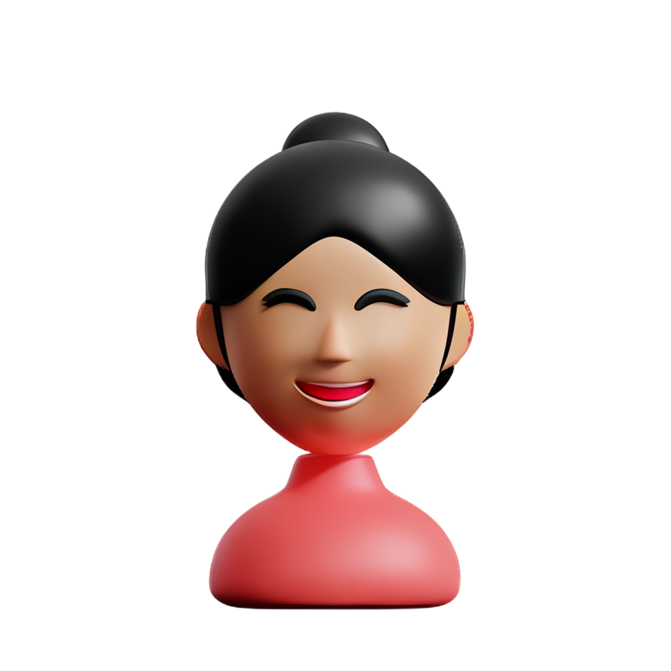 lady face 3d rendering icon illustration png