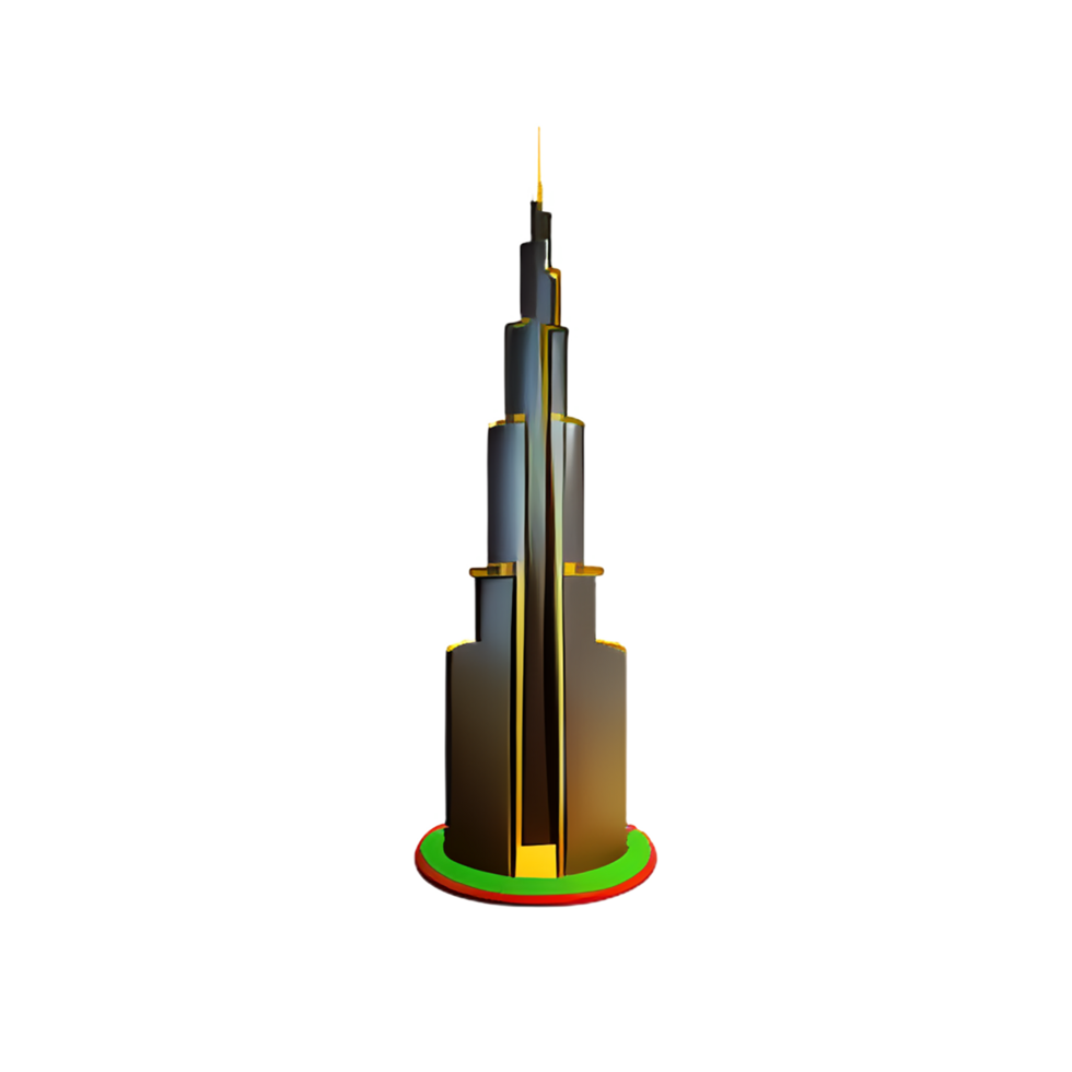 dubai 3d rendering icon illustration png