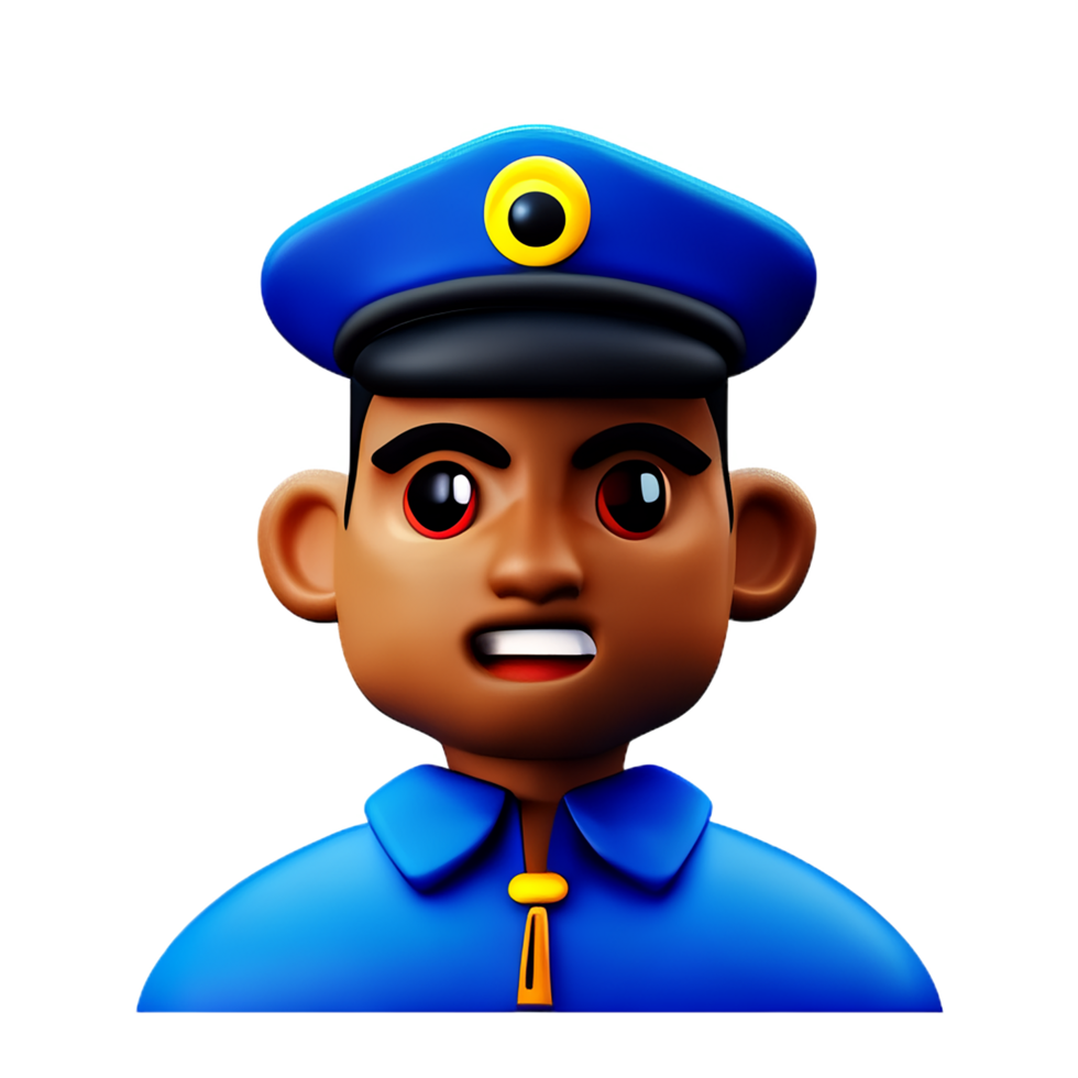 detective face 3d rendering icon illustration png