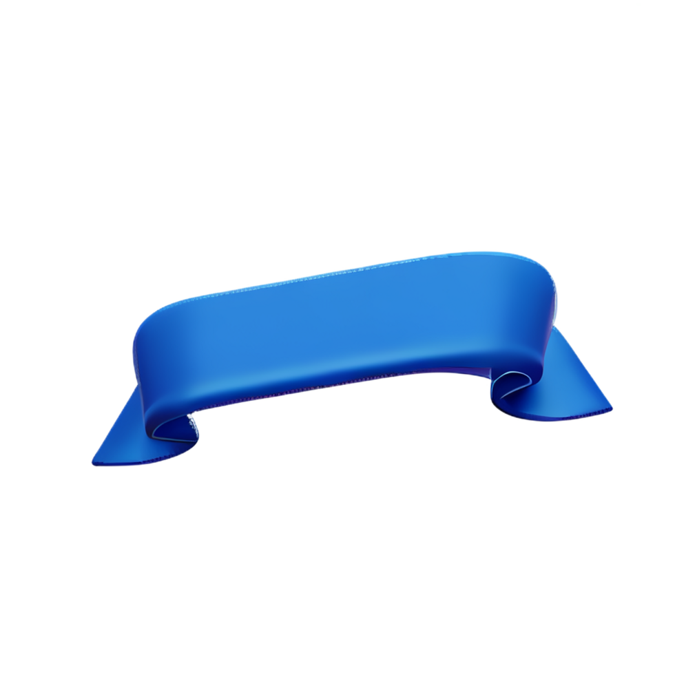 blue ribbon 3d rendering icon illustration png