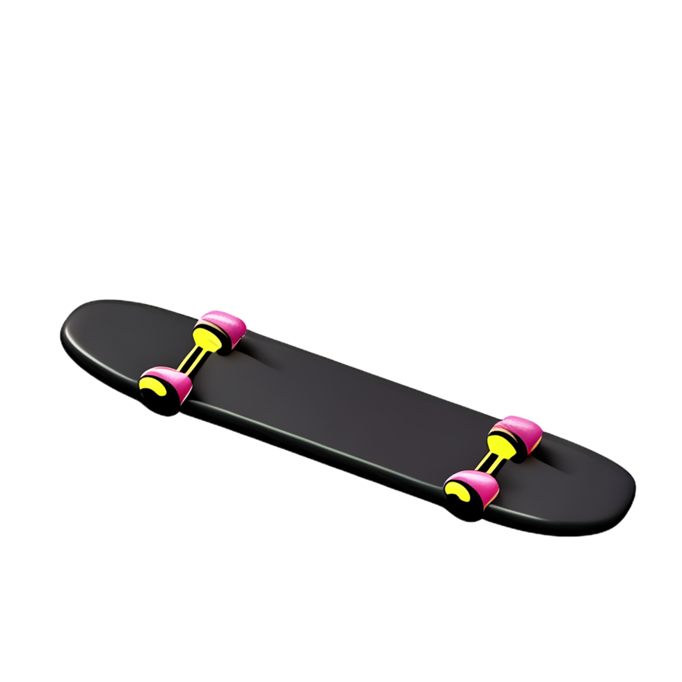 skateboard 3d rendering icon illustration png