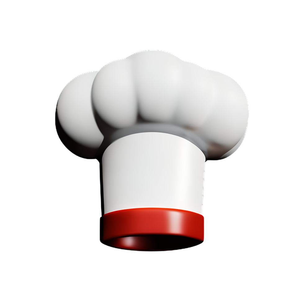 chef hat 3d rendering icon illustration png