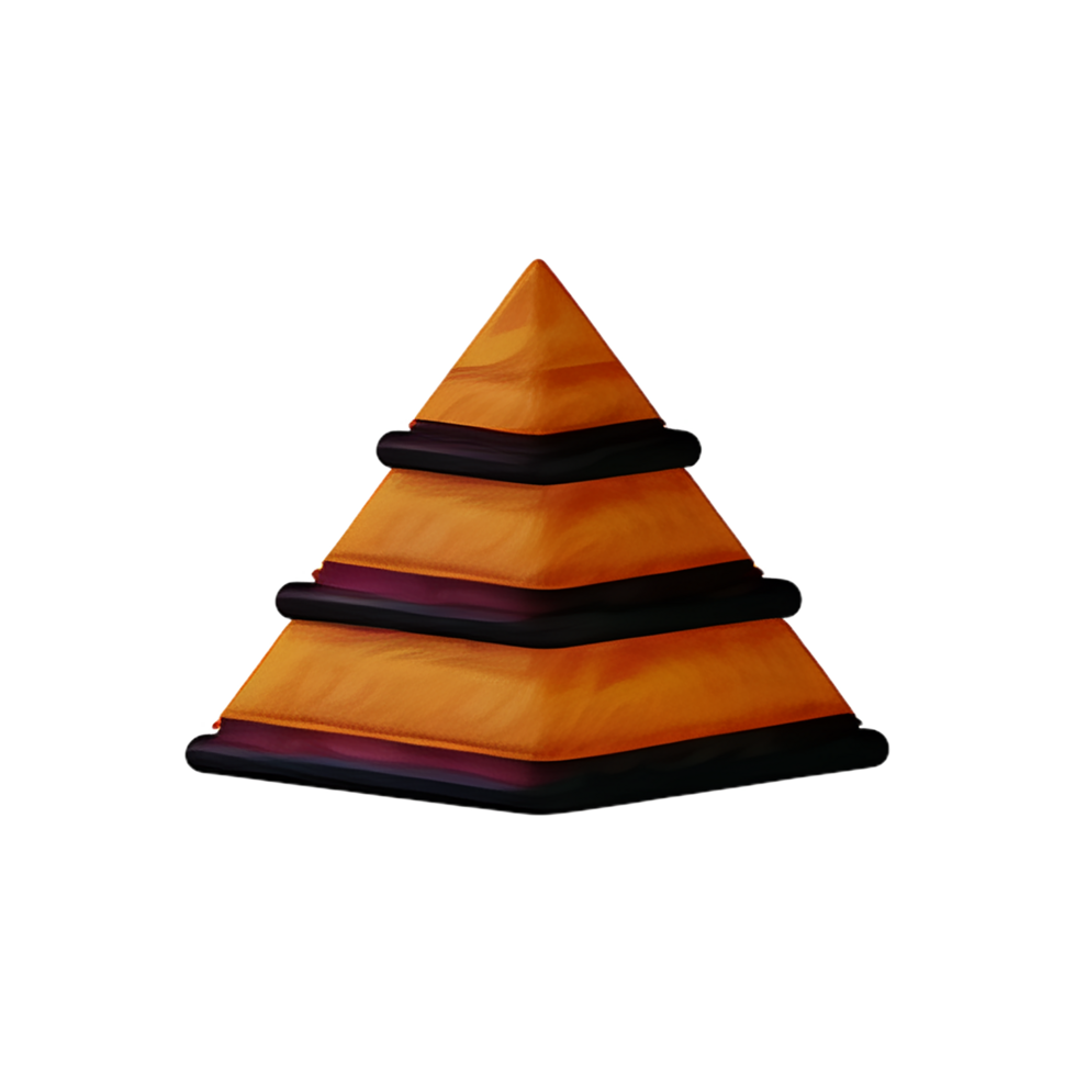 pyramid 3d rendering icon illustration png