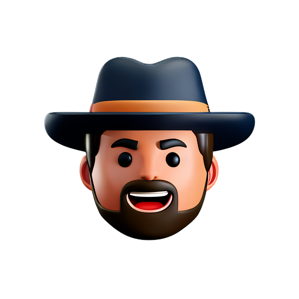 detective face 3d rendering icon illustration png