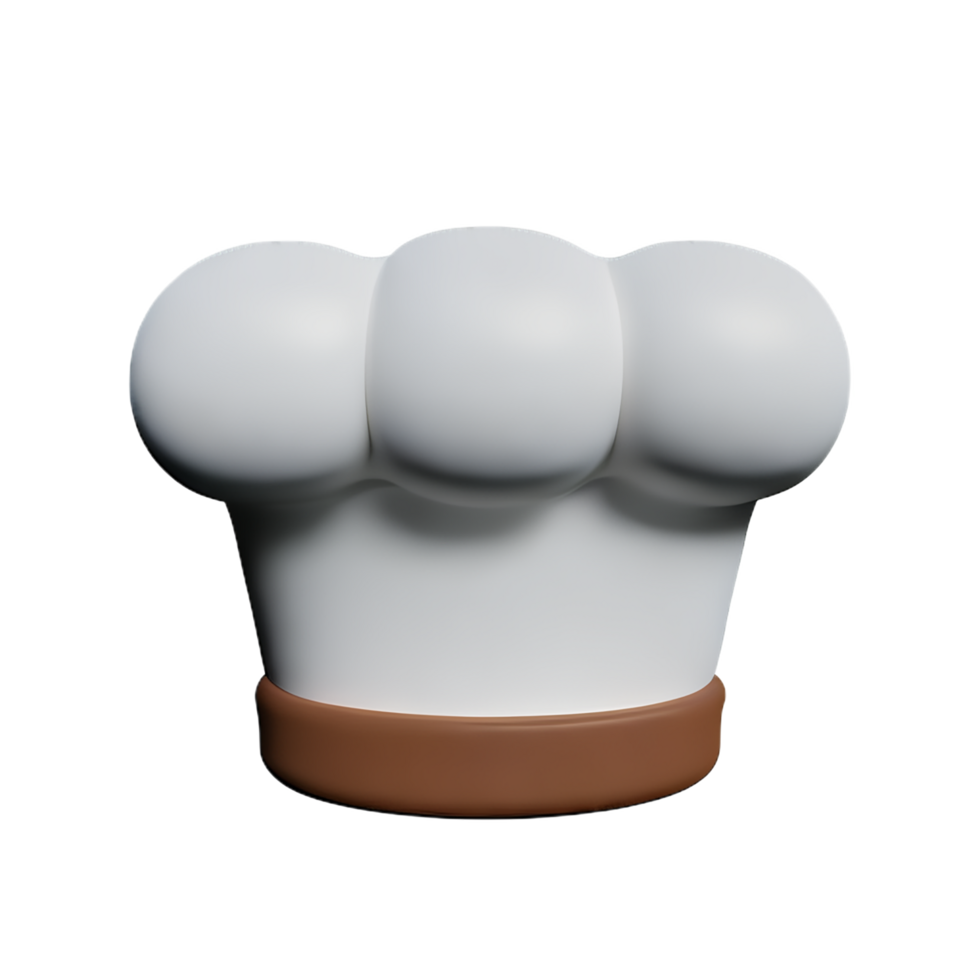 chef hat 3d rendering icon illustration png