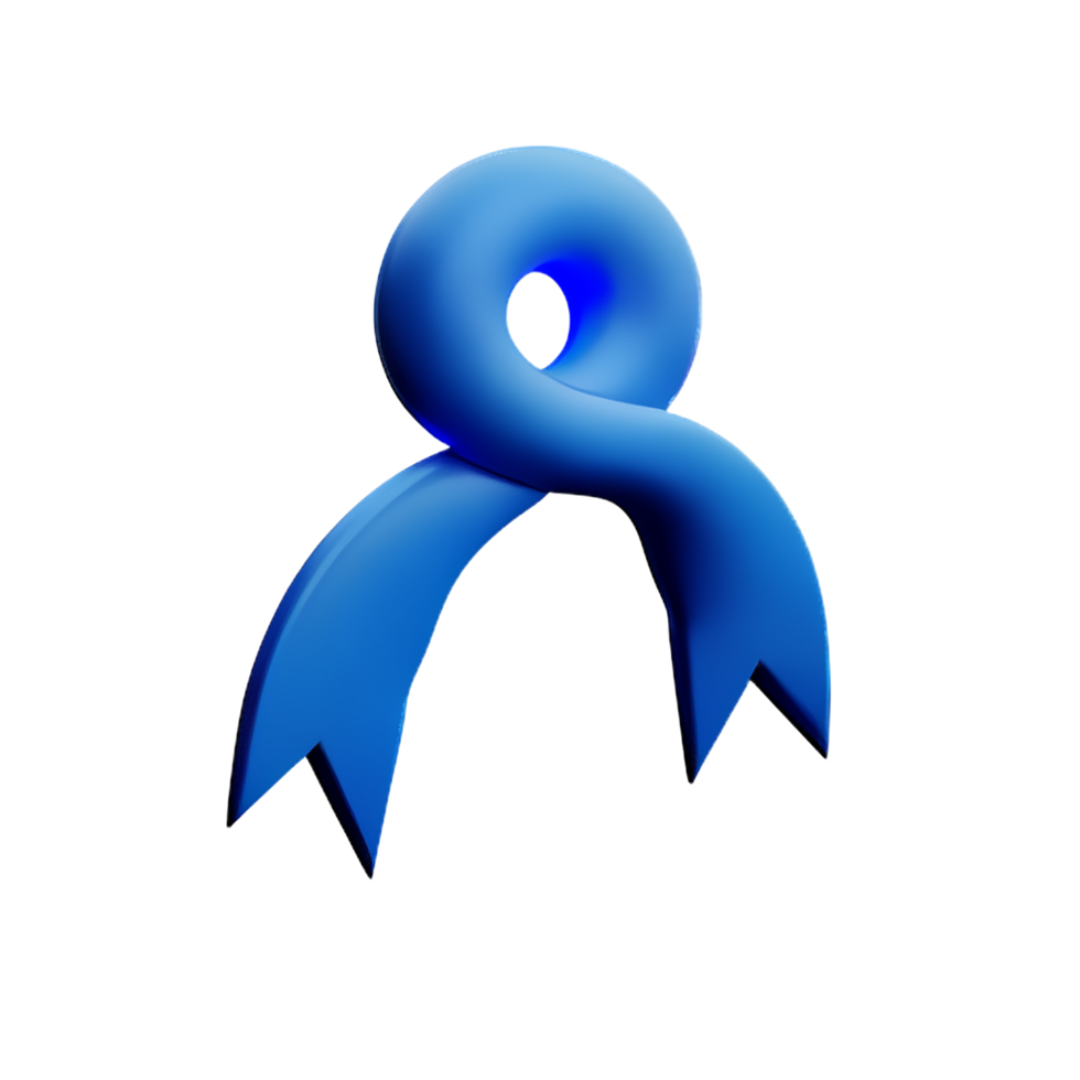 blue ribbon 3d rendering icon illustration png