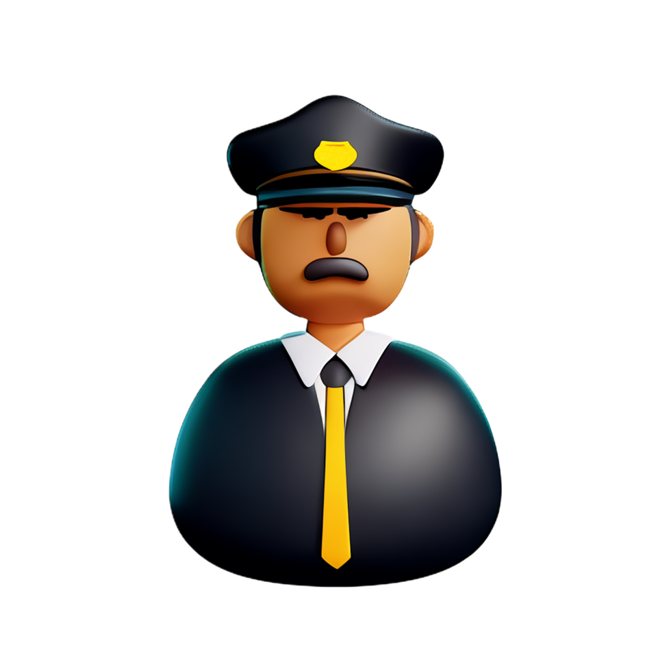 detective face 3d rendering icon illustration png