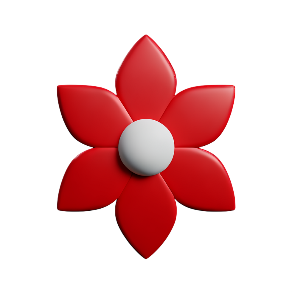 rood bloem 3d renderen icoon illustratie png