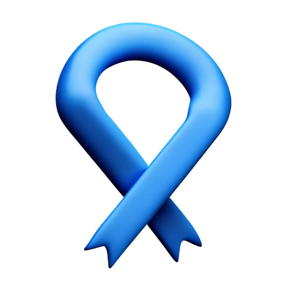 blue ribbon 3d rendering icon illustration png