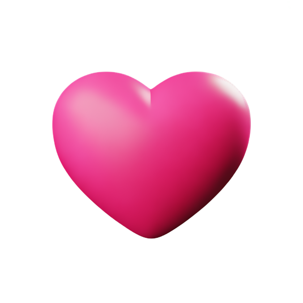 pink heart 3d rendering icon illustration png