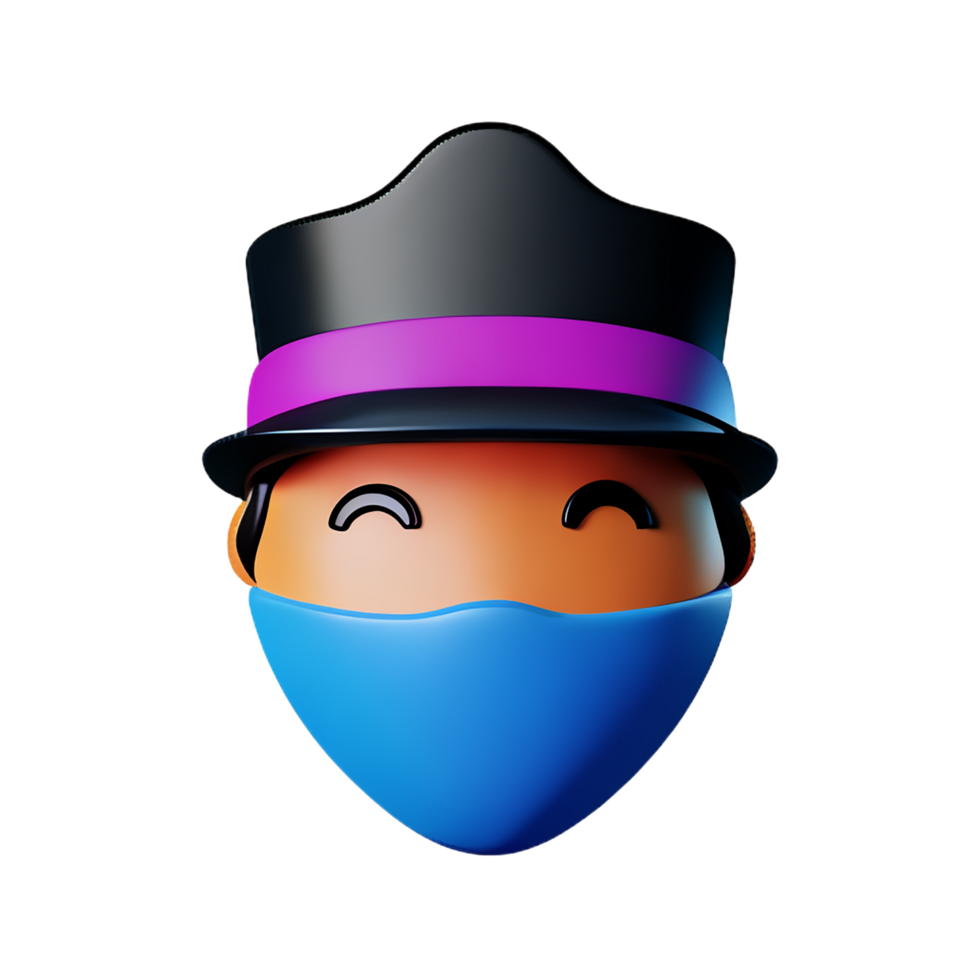 detective face 3d rendering icon illustration png