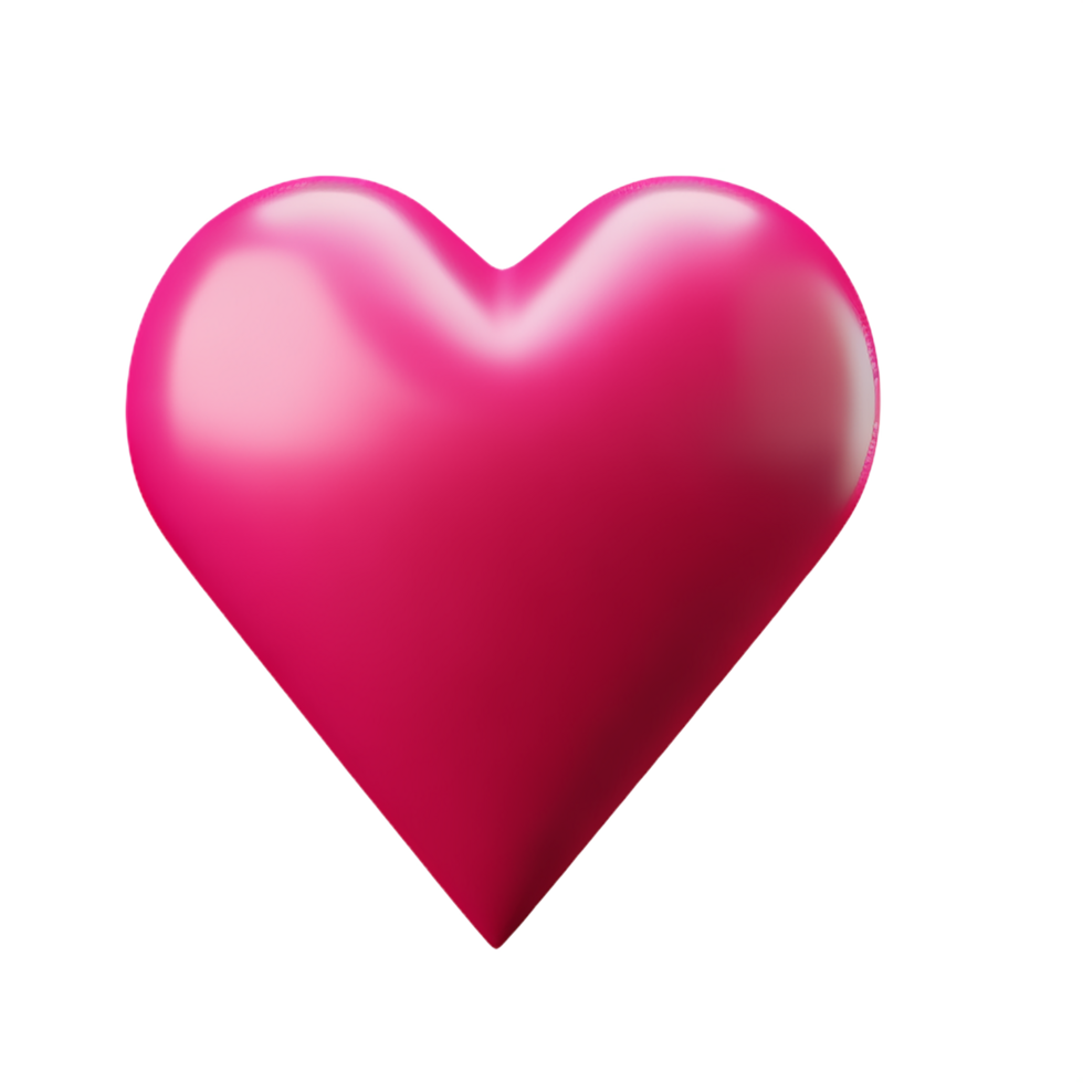 pink heart 3d rendering icon illustration png