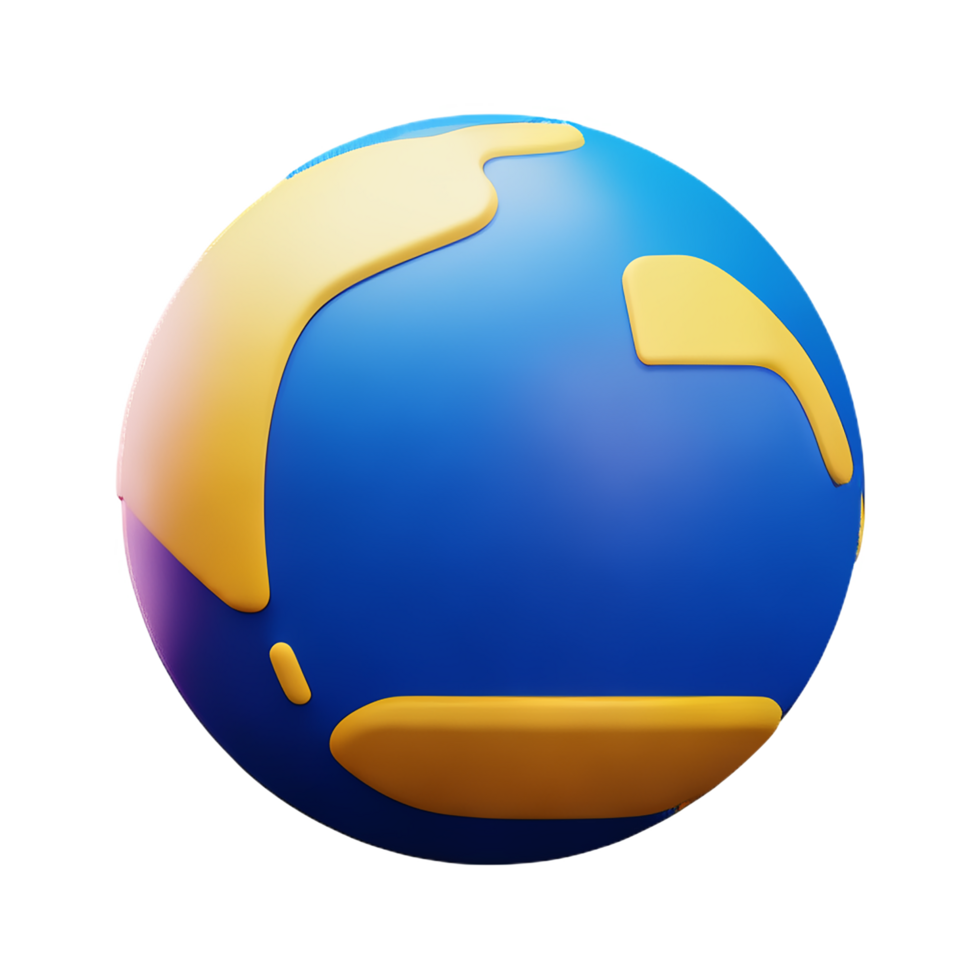 world globe 3d rendering icon illustration png