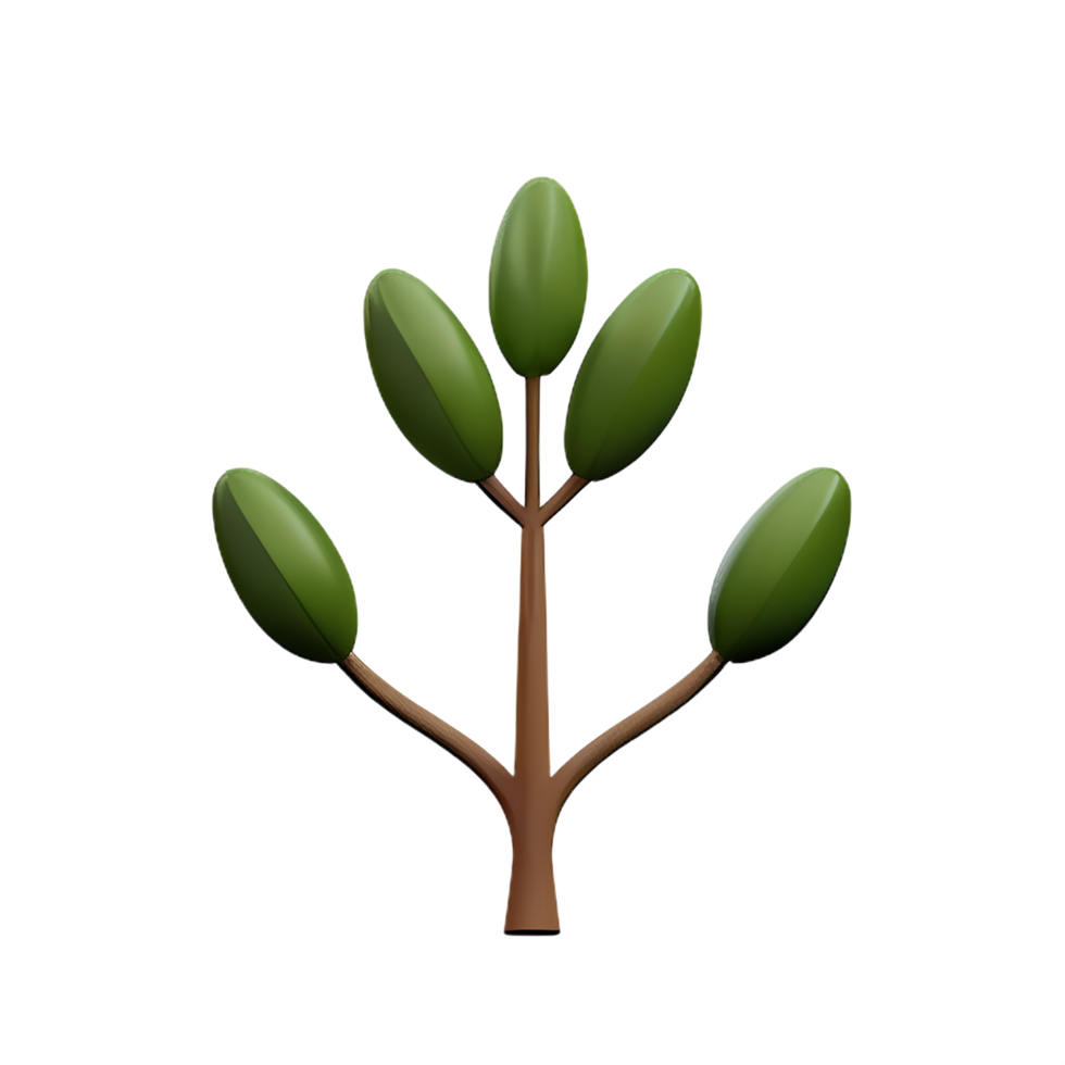 olive branch 3d rendering icon illustration png