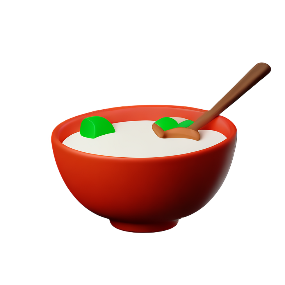 a bowl of yogurt with a spoon on a transparent background png