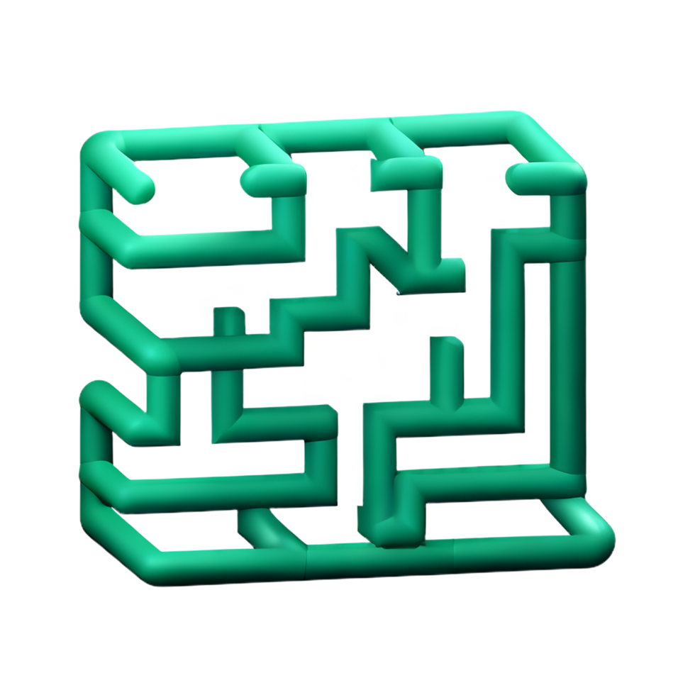 maze 3d rendering icon illustration png