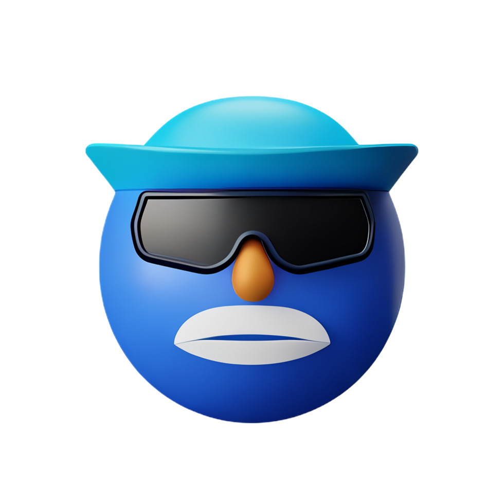 detective face 3d rendering icon illustration png