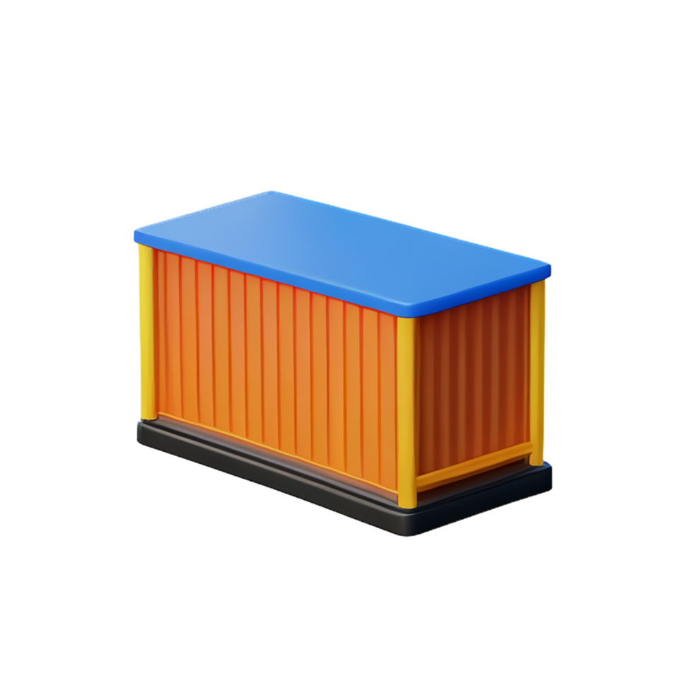 container 3d rendering icon illustration png