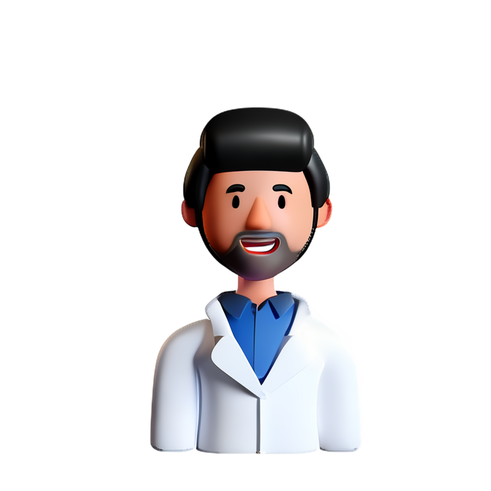 scientist face 3d rendering icon illustration png
