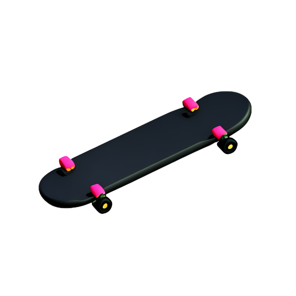 skateboard 3d rendering icon illustration png