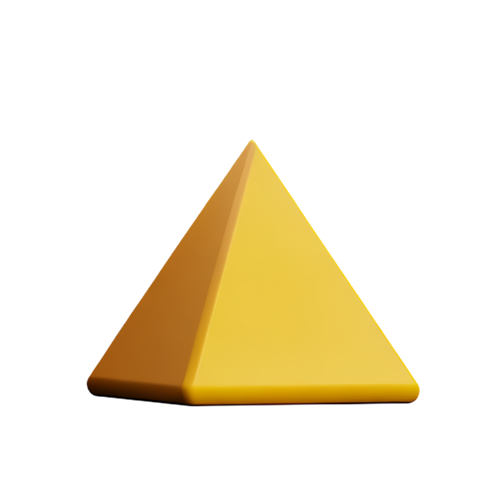 pyramid 3d rendering icon illustration png