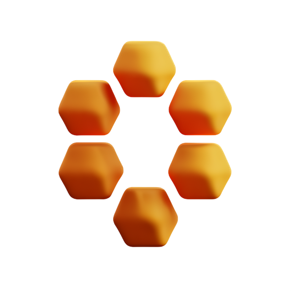 honeycomb 3d rendering icon illustration png