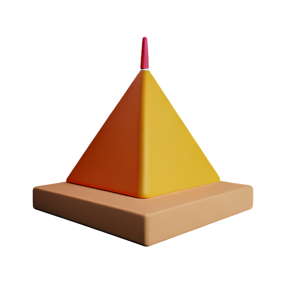 pyramid 3d rendering icon illustration png