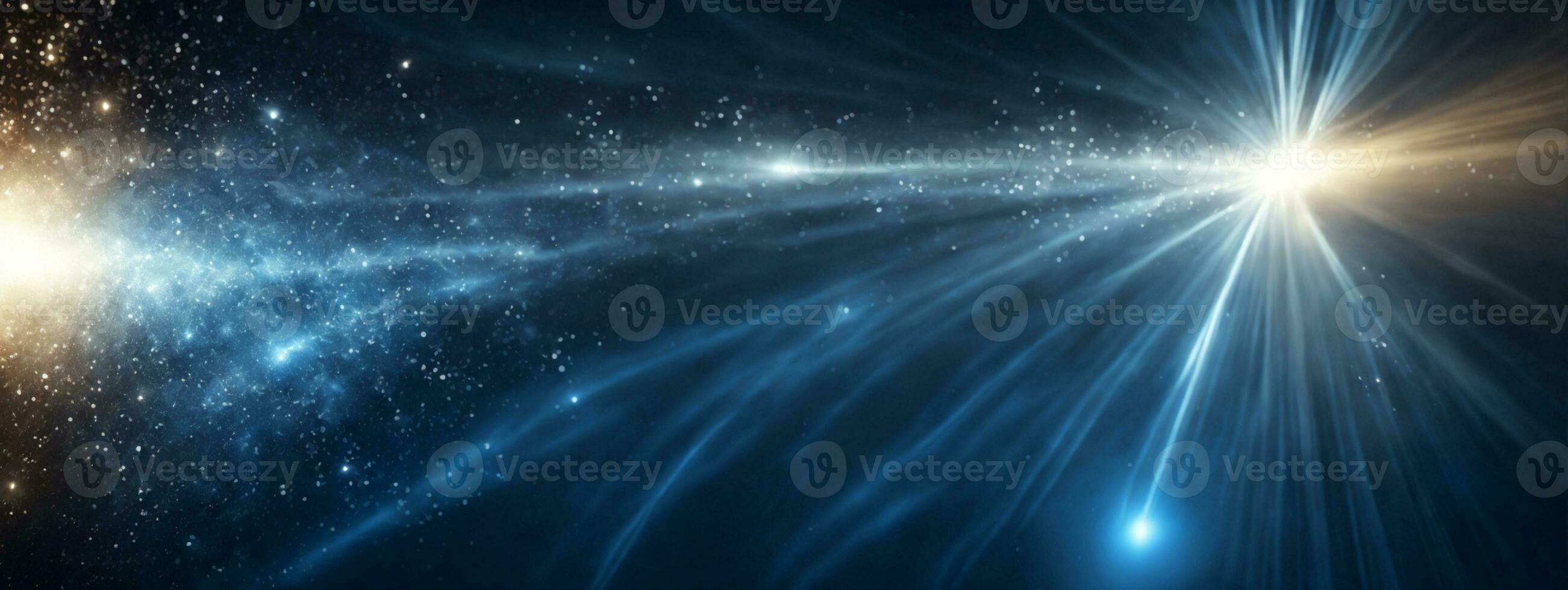 Abstract dark blue digital background with sparkling blue light particles and areas with deep depths Particles form into lines, surfaces and grids. AI generated photo