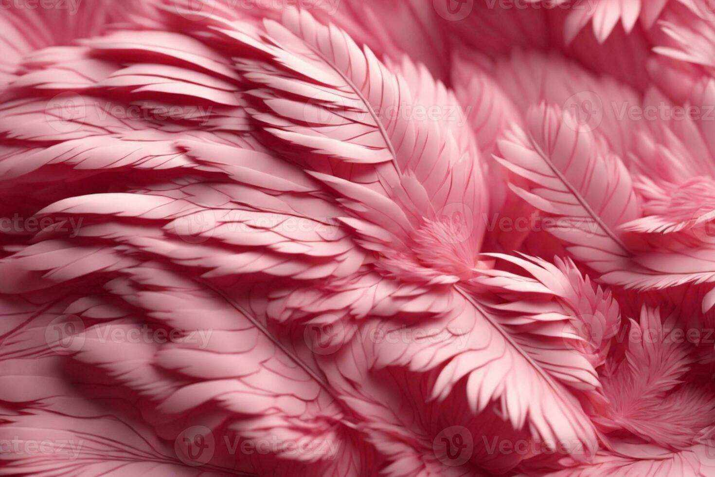 Soft pink feathers texture background. Swan Feather. AI generated photo