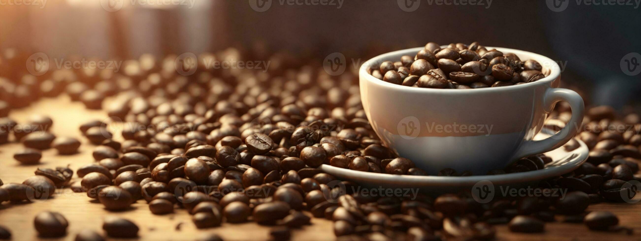 Coffe concept with coffee beans. AI generated photo