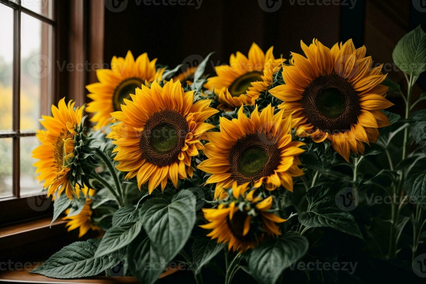 Sunflowers. AI generated photo